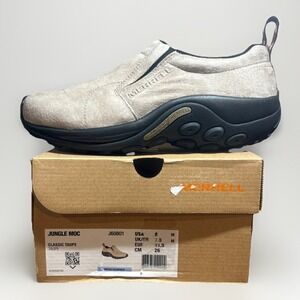 Merrell Mens Taupe Jungle Moc Nubuck Slip Ons Loafers Shoes Size 8